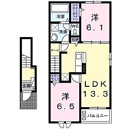 ネオエルフ1 2LDKの間取図画像