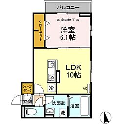 日暮里舎人ライナー 足立小台駅 徒歩15分の賃貸アパート 2階1LDKの間取り