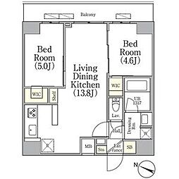 ASYLCOURT三軒茶屋 2LDKの間取図画像