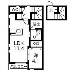 アン・ボヌール 1LDKの間取図画像