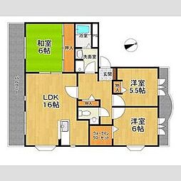 ヴァン・ヴェール武鶴ハイム 3LDKの間取図画像