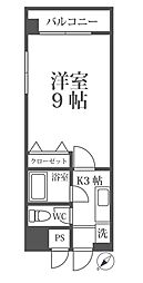 デ・ジュール箱崎 1Kの間取図画像