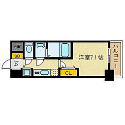 アドバンス京都ソナーレ 1Kの間取図画像