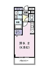 ジュネス飛田給 ワンルームの間取図画像