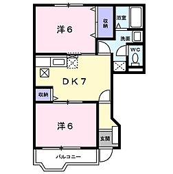 モルティ 2DKの間取図画像
