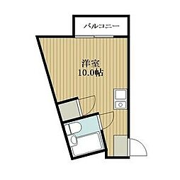 ユニバーサル島田 ワンルームの間取図画像