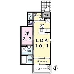 エスポワール柴崎台 1LDKの間取図画像