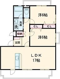 ネオパラドール 2LDKの間取図画像