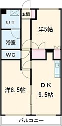 マロニエヴェール 2DKの間取図画像