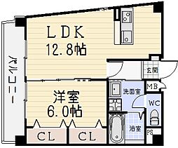 ウィステリア 1LDKの間取図画像