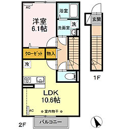 サニーガーデンA 1LDKの間取図画像