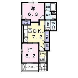 グローリー花立5 2DKの間取図画像