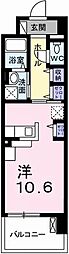 クレール姫路 ワンルームの間取図画像