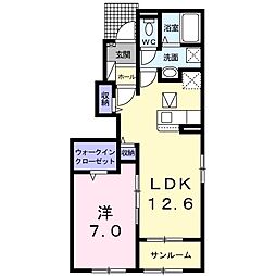 フランプロムナード2 1LDKの間取図画像