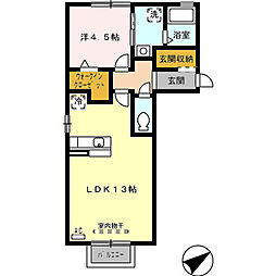 エスペランサB 1LDKの間取図画像