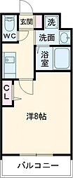 ステラウッド国分 1Kの間取図画像