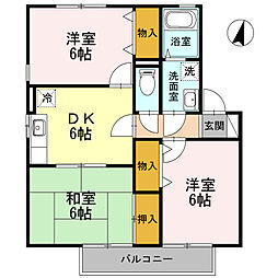 クリサンセマムB 3DKの間取図画像