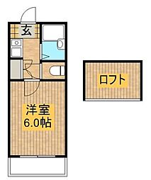 レンパレスパルコA 1Kの間取図画像