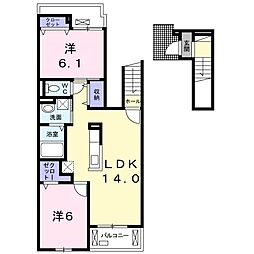 ミレグランデマウンテン 2LDKの間取図画像