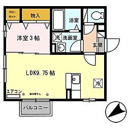 シャネルコート 1LDKの間取図画像