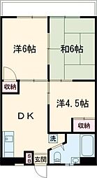 二宮ハイツ 3階3DKの間取り