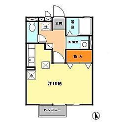 サウスレグルス ワンルームの間取図画像