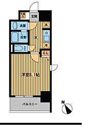 プライムアーバン門前仲町 1Kの間取図画像