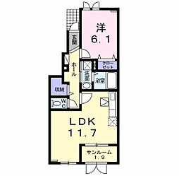 イーストグレイス 1LDKの間取図画像