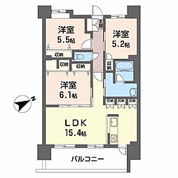 グランマスト西条広大前 3LDKの間取図画像
