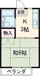 マイランドパート1 1Kの間取図画像