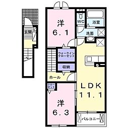 セレニティI 2LDKの間取図画像