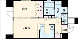 リーガル神戸三宮 14階1LDKの間取り