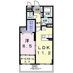 ゼファー2 1LDKの間取図画像