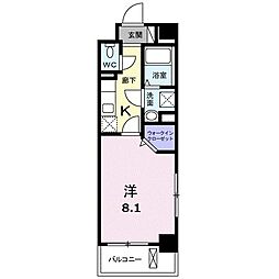 アクティフ賀茂 1Kの間取図画像