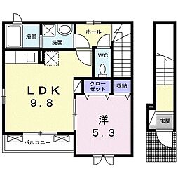 コンフォート長田2 1LDKの間取図画像