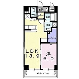 ビッグウィングペガサス 1LDKの間取図画像