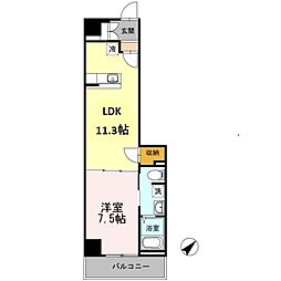 HillFlatOsaki 1LDKの間取図画像