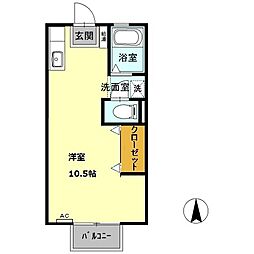 コーポ後藤 1DKの間取図画像