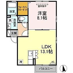 クレシエンドB 1LDKの間取図画像