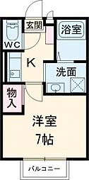 セジュールマツフジ 1Kの間取図画像