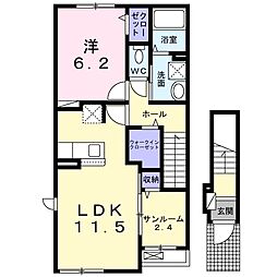 フォルトゥーナ 1LDKの間取図画像