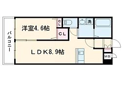 S-FORT平成けやき通り 1LDKの間取図画像