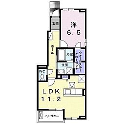 アモーレ周布3 1LDKの間取図画像
