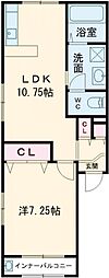 フラットワン 1LDKの間取図画像