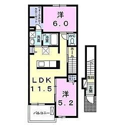 ベルフレーズ10 2LDKの間取図画像