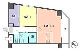 レジデンス住吉 1LDKの間取図画像