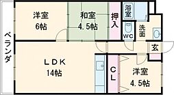 シャトー・サンライズ 3LDKの間取図画像