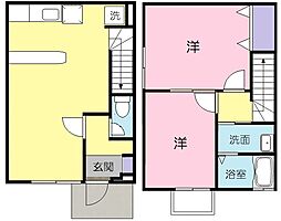 フローラ・イツ 1階2LDKの間取り