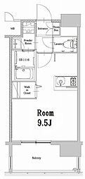 エンクレストベイ天神EAST ワンルームの間取図画像