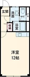 柏木ハイツ ワンルームの間取図画像